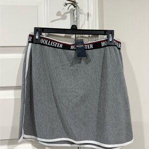 Hollister Charcoal Skater Skirt with Logo Waistband